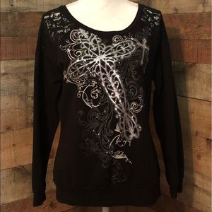 Vanity Sparkle Cross Sweatshirt